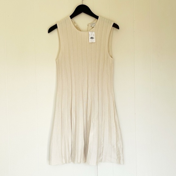 J. Crew Factory Dresses & Skirts - NWT J.CREW FACTORY Sleeveless Sweater-Dress Pleated Cream Medium